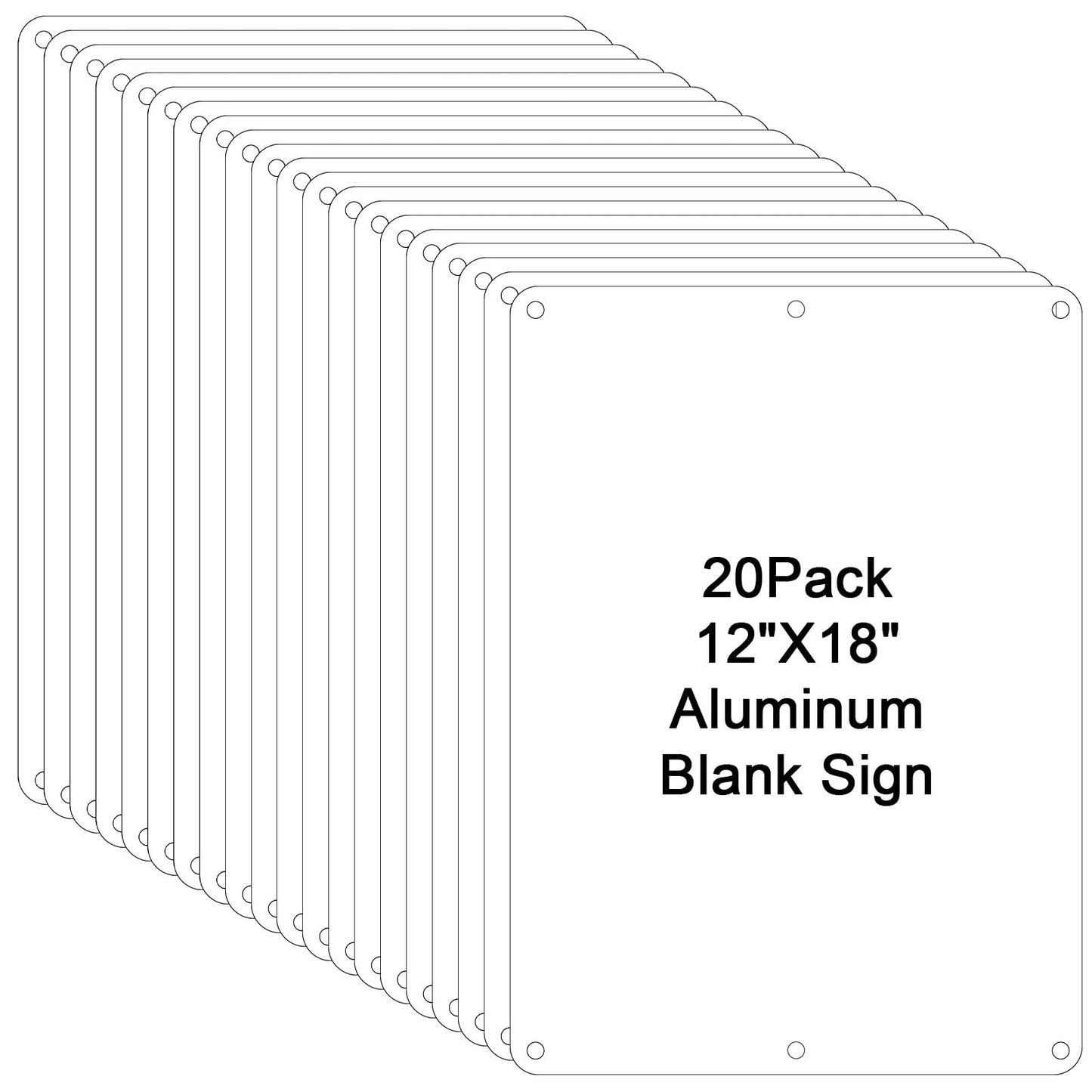 ElaraBerry 20 Pcs White Blank Metal Sign 12 x 18 Inch Aluminum Metal Signs Sturdy Rustproof White Color Waterproof Easy Mounting Board Bulk for Parking Garden Advertising