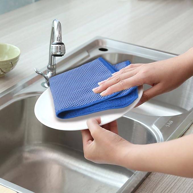 KinHwa Kitchen Washcloths for Dishes Absorbent Microfiber Dish Cloths Quick Dry