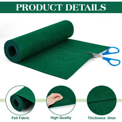 BENECREAT 78.7x15.7inch Felt Roll, Green Craft Felt Fabric, 3mm Thick Nonwoven Felt Roll for DIY Arts & Crafts, Patchwork Sewing Deocoration