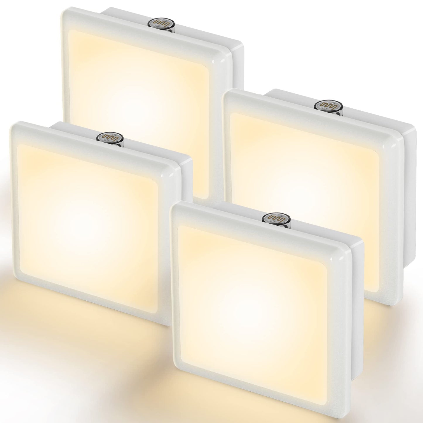 JandCase Night Lights Plug into Wall 2 Pack, Plug in Night Light with Dusk-to-Dawn Light Sensor, 3000K Soft White 0.3W, LED Nightlight for Bathroom, Adult, Hallway