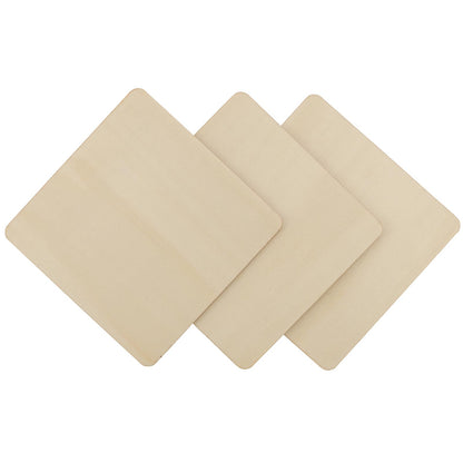 HEIHAK 50 Pcs 6x6 Inch Square Wooden, Unfinished Blank Wood Pieces with Round Corner, Natural Square Wooden Cutouts for Crafts Letter Tiles Pyrography Coasters Plaques, 1/8 Inches Thickness