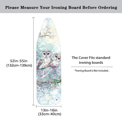 Owl Ironing Board Cover and Pad Heavy Duty, Non Stick Scorch and Stain