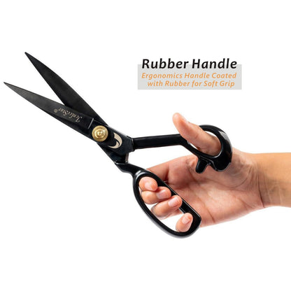 Fabric Scissors 10 Inch Sewing Dressmaking Scissors Professional Razor Sharp for Tailoring Leather Raw Materials - Japan High Carbon Steel Tailor Shears(Right-Handed) (Black-12 inch)