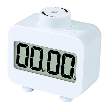 Digital Kitchen Timer for Cooking with Rotating Knob for Preset time, 99 Minute Timers for Kids/Classroom with Alam or Flashing Light During Silence, Count Up/Down Timer,White