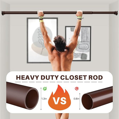 SUTINE Closet Rod - Closet Rods for Hanging Clothes, 17 to 53 inch Adjustable Closet Hanging Rod, Heavy Duty Clothes Rod Clothing Bar, Closet Poles for Hanging Clothes for Wardrobes, Shower Curtain