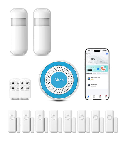 PGST Alarm System for Home Security,2025 Wireless Security Systems for House with Instant App Alerts,13Pcs with Door/Motion Sensors,Remote,Compatible with Alexa for Villa,Apartment,Kids Safety,Office