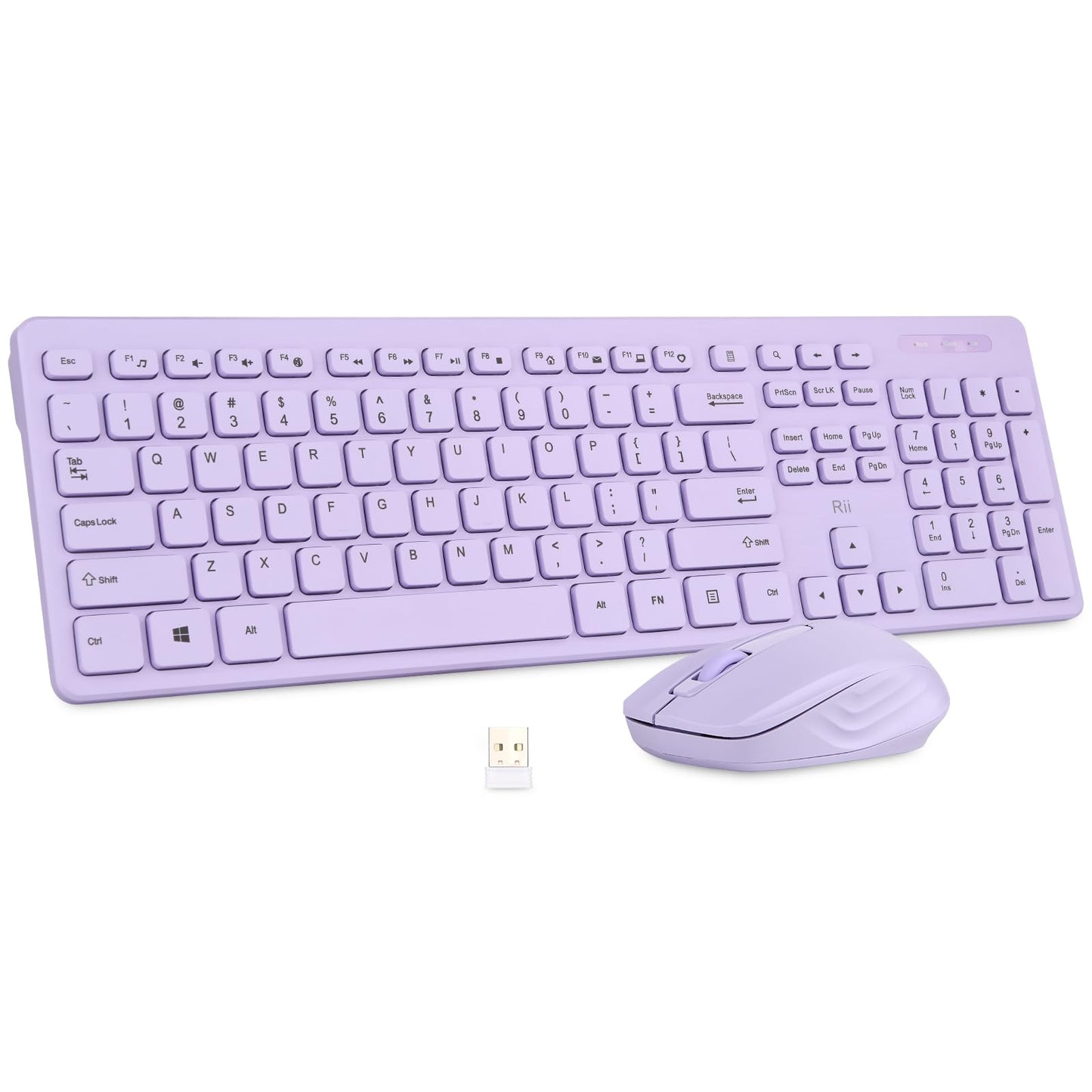 Wireless Keyboard and Mouse Combo - Rii Standard Office PC Keyboard and Optical Wireless Mice (Black)