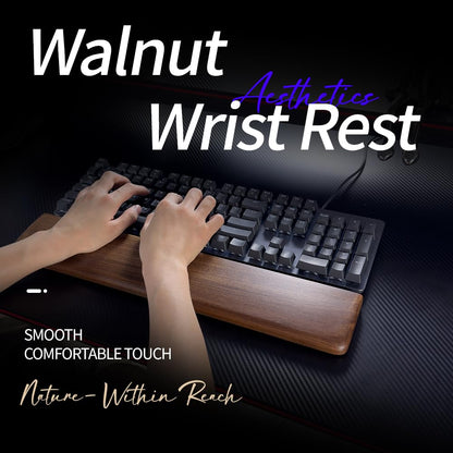 ZQL Wooden Wrist Rest, Walnut Wood Keyboard Wrist Rest, Ergonomic Palm Rest, Anti-Slip, Keyboard Accessory for Computer, Laptop, Home & Office (Black Walnut, 17.2" L x 3.15" W x 0.78" H)