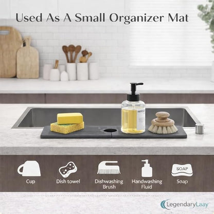 Diatomite Faucet Mat for Kitchen Sink, Fast Dry Stone Sink Splash Guard