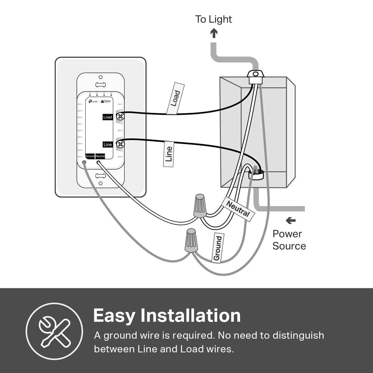 Kasa Matter Smart Light Switch: Voice Control w/Siri, Alexa & Google Assistant, UL Certified, Timer & Schedule, Easy Guided Install, Neutral Wire Required, Single Pole, 2.4GHz Wi-Fi, 3-Pack