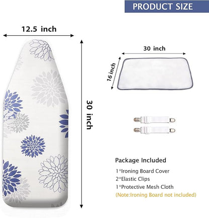 SheeChung 12.5"x32" Small Ironing Board Cover and Pad, Fits Mini Table Top