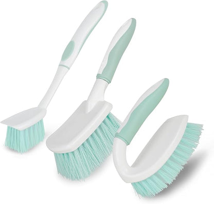 3 Pack Bathroom Scrub Brush Set, Heavy-Duty Scrub Brushes