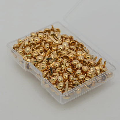 250pcs Paper Fasteners Brads Round Fasteners for Kids Craft Art Crafting School Project Brass Fasteners Decorative Paper Decoration Scrapbooking DIY Supplies (Round 6mm Rose Gold)