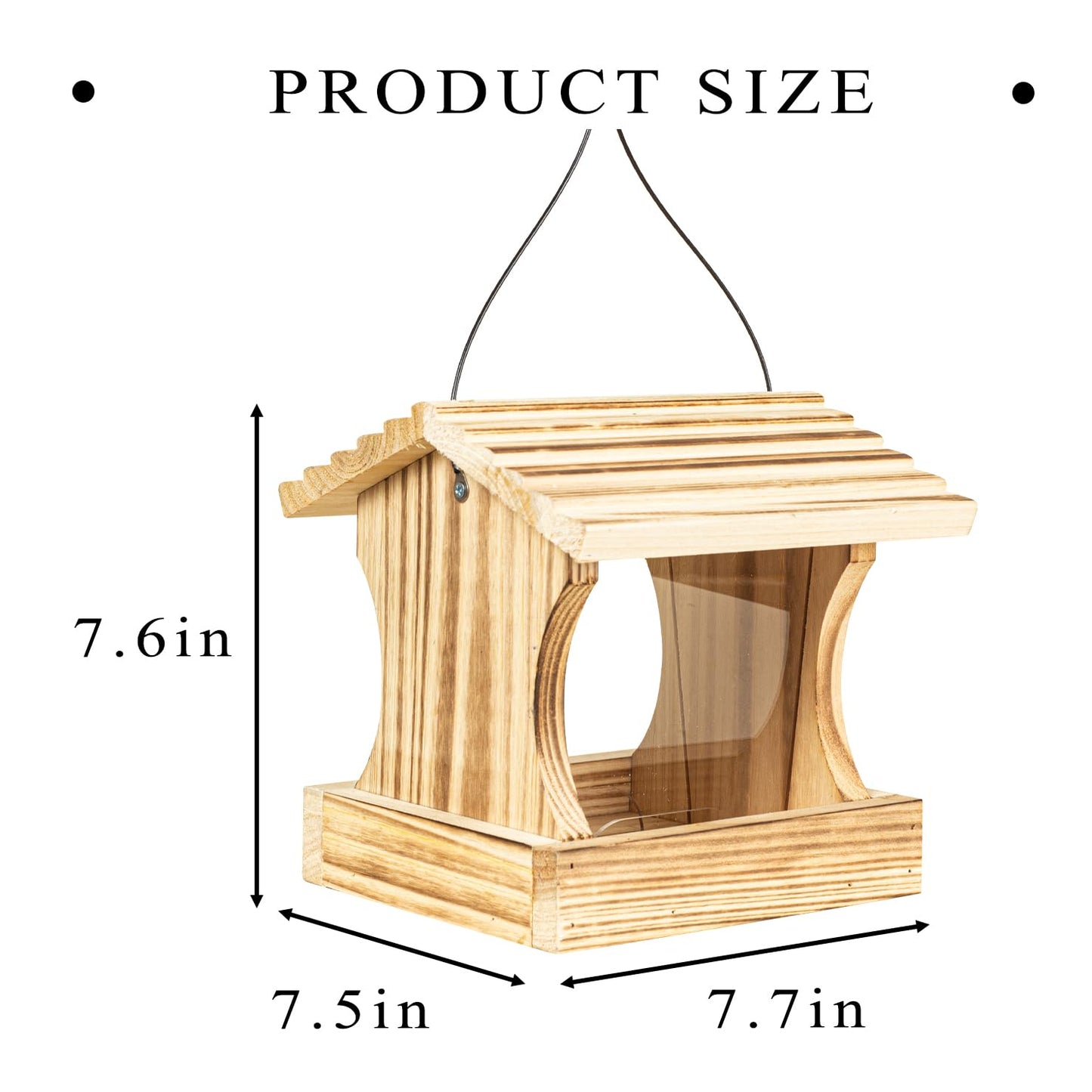 BalterFF Bird Feeders for Outdoors,Wooden Unique Seed Sunflower Food Feeder Blue Cardinal Finch Backyard Platform Balcony Gazebo Tree Fence Wall Mount Effortless Holder Automatic Buddy Gift 4
