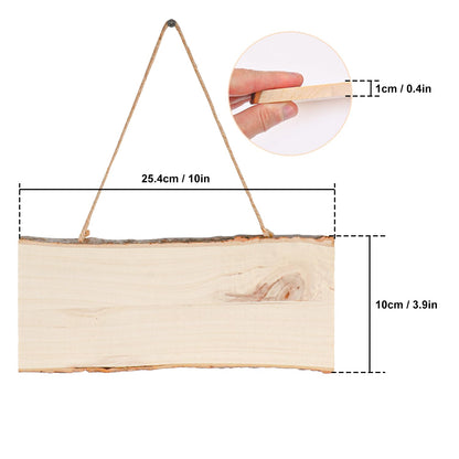 IHDYPPEW 18 Pack Wood Signs, Unfinished Rectangle Wooden Plaque with Rope, Live Edge Wood Plaque for DIY, Burning Carving, Wedding, Restaurant, Home Decor (4 x 10 Inch)