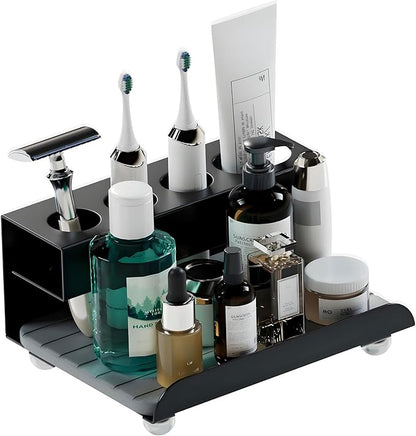 Quick Dry Electric Toothbrush Holder 4 Slots Metal Bathroom Counter Organizer