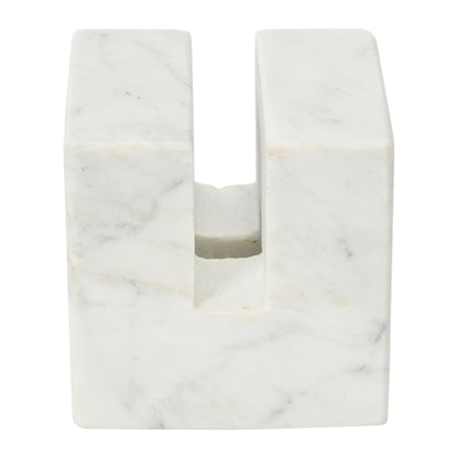 Creative Co-Op Contemporary Marble Cookbook Stand, White