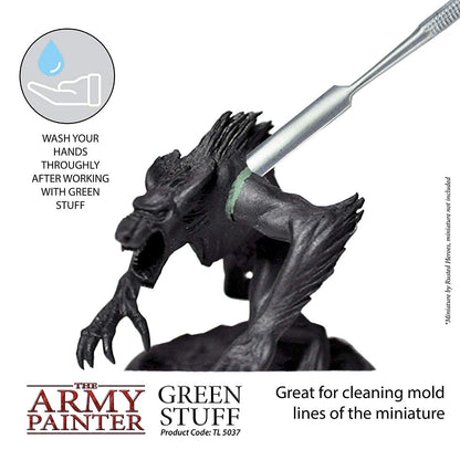 The Army Painter Green Stuff, 2 Part Modelling Clay, 20cm, Mouldable Model Putty Modelling Compound for Miniatures, Easy-to-Knead Green Putty Epoxy Clay for Sculpting