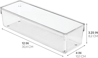 iDesign - 52930 EMW6134167, Medium, Clear | Plastic Storage, For Kitchen, Bathroom, and Desk Drawers