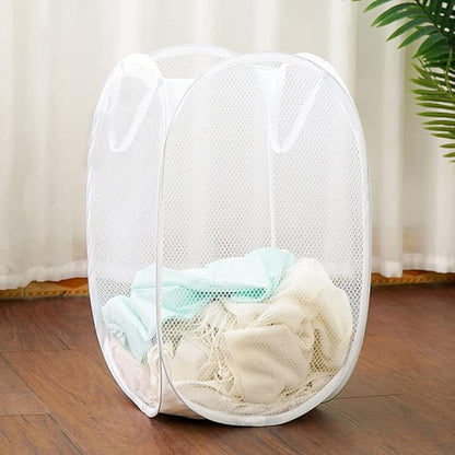 Pack of 2 Pop Up Laundry Hampers, Collapsible Mesh Laundry Baskets, Foldable