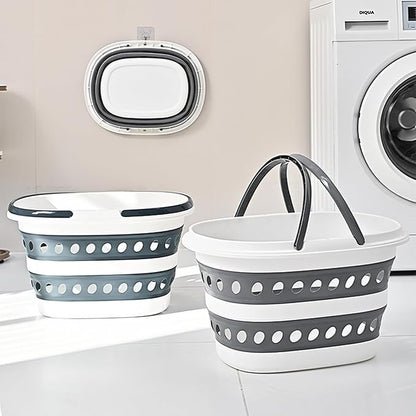 2 Pack Compact Collapsible Laundry Basket, Small Size Pop-Up Hamper Perfect