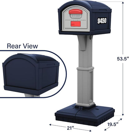Simplay3 USPS T4 Extra Large Capacity XL Dig-Free Mailbox with Durable Double-Wall Construction, Weather-Resistant Design, and Easy No-Dig Installation, Limited Edition America 250 Navy Blue