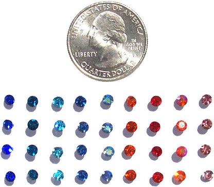 Set of 36 or 72 1/8 Crystal Stud Hypoallergenic Earrings; 18 or 36 Pairs on Plastic Posts
