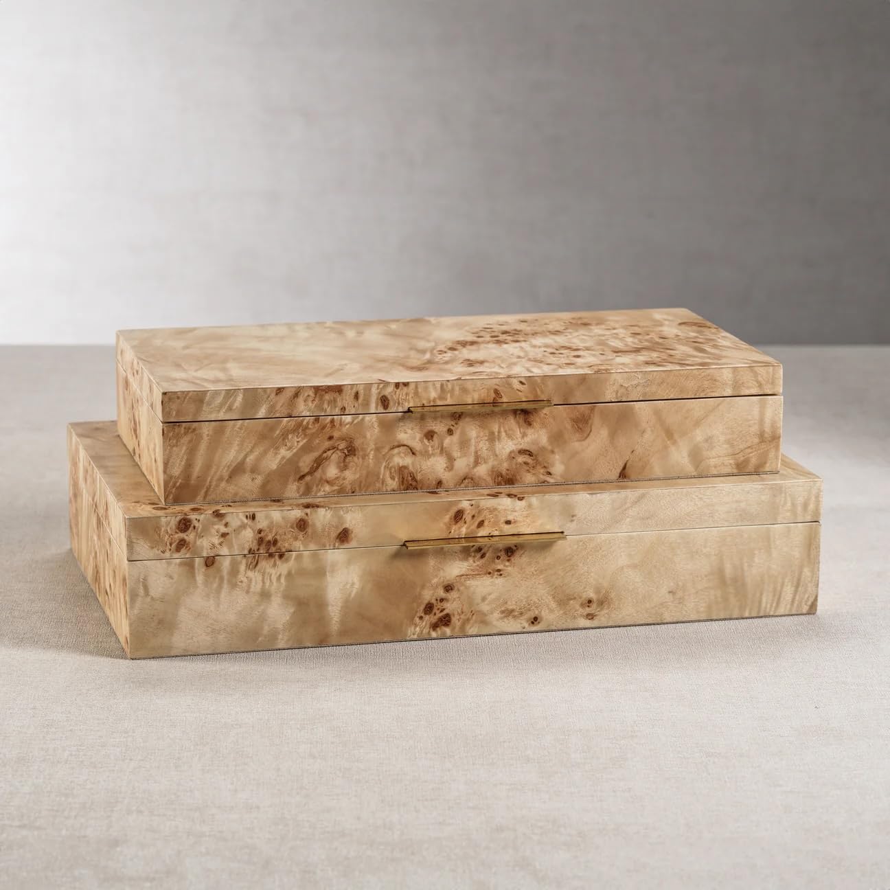 Zodax Deluxe Lined Burl Wood Veneer Box (Small)
