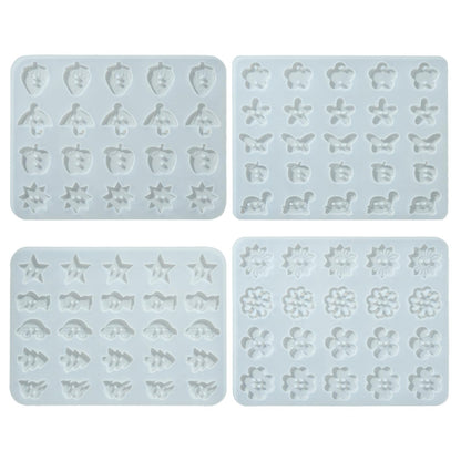 Stiesy 4 Pcs Button Silicone Molds Fruit Flower Star Shape Buttons Charms Epoxy Resin Mould for Resin Jewelry Casting Mold DIY Sewing Craft Decorations Making Tool