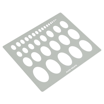 Aleks Melnyk No.210 Metal Ellipse Template, Stencil, Geometric Template, Ellipse Master, Art Oval Tool, Isometric Drawing, Lapidary, Cabochons, Geometric Ruler, Jewelry Oval
