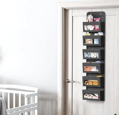 Simple Houseware 6 Clear Window Pocket Over Closet Door Storage Hanging
