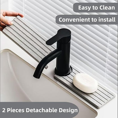WIFORH Faucet Mat for Kitchen Sink, 16 inch Long Diatomite Fast Drying Stone
