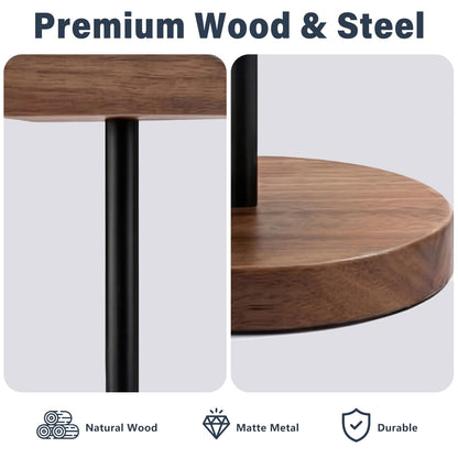 MTKITDER Wood & Metal Headphone Stand, Headset Holder for Desk, Desktop Gaming Headphone Hanger with Stable Non-Slip Bamboo Base, Universal Earphone Stand for Gaming, Office, Home, Gift