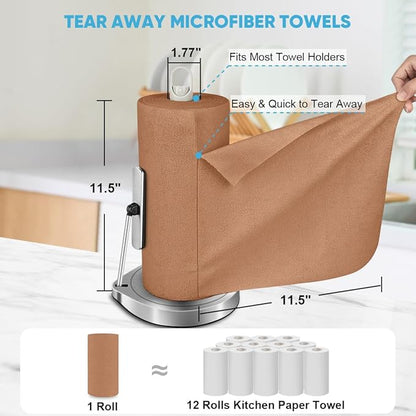 AIDEA Microfiber Cleaning Cloth Roll, Reusable Paper Towels Tear Away Cloth
