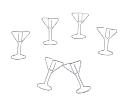 Butler in the Home 100 Count Martini Shaped Paper Clips Great for Paper Clip Collectors or Office Gift - Comes in Round Tin with Lid and Gift Box (White)