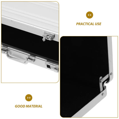 Tofficu Business Card Holder, Aluminum Alloy Name Card Case with Handle, Mini Metal Briefcase Organizer for Business Meetings And Events Storage Men（sliver）