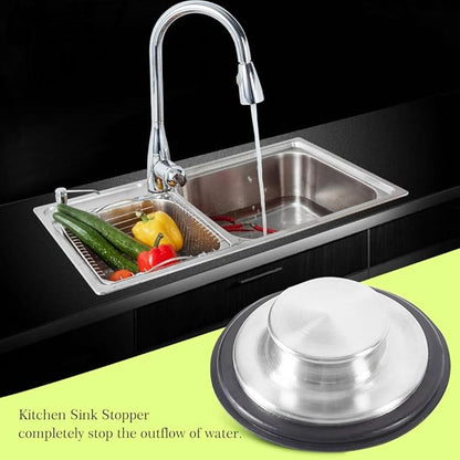 2 PCS Stainless Steel Kitchen Sink Stopper, Large Wide Rim 3.38" Diameter