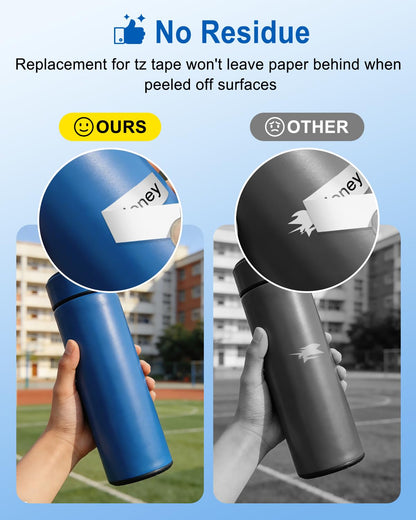 Compatible with Brother Label Maker Tape 12mm 0.47 Laminated White Refills TZe-231 TZe231 TZ TZe 1/2 Inch Black on White for P-Touch Label Maker PT-D220 PT-D210 PT-H110 PT-D200 D400 D610BT, 6-Pack
