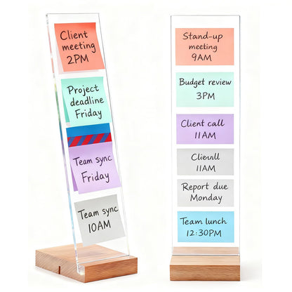EFINLUKY 2PCS Monitor Memo Board Portable Monitor Sticky Note Holder Computer Screen Message Board Holder Detachable Acrylic Sticky Note Board Messadge Remider