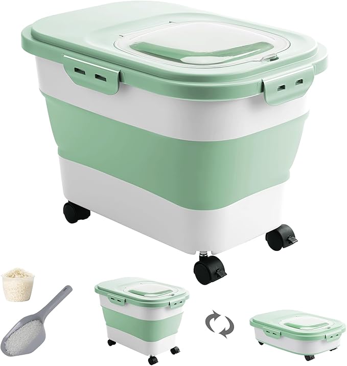 20-30 Lbs Rice Storage Container, Collapsible Food Storage Containers