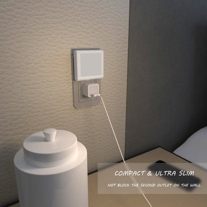 MAZ-TEK Plug in Dimmable Led Night Light with Auto Dusk to Dawn Sensor, Soft Warm White Nightlights for Hallway,Bedroom, Kids Room, Kitchen, Stairway, 4 Pack