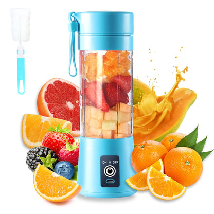 Portable Blender Cup,Electric USB Juicer Blender,Portable Juicer For Shakes and Smoothies, juice,380ml, Six Blades Great for Mixing,light purple