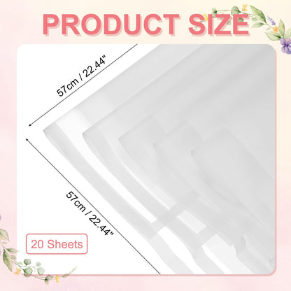 PATIKIL 20 Sheets Flower Wrapping Paper, Waterproof Floral Bouquet Wrapping Paper Florist Supplies Packaging Paper for DIY Crafts Wedding Birthday Gift, White