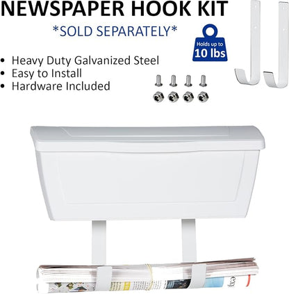 Small Plastic Mailbox for Outside Porch, Easy to Install Wall Mount, Lightweight, Heavy Duty, Rustproof, Maintenance-Free Horizontal Mail Box for House - Made in Canada - 15.5” x 4” x 6.25” (White)