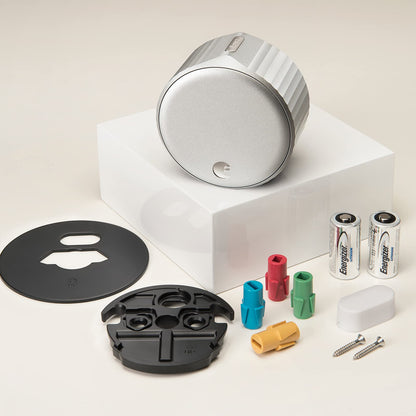 August Home, Silver Wi-Fi Connected Smart Keyless Entry Door Lock, Electronic Door Lock Fits Your Existing Deadbolt in Minutes, ‎ ‎AUG-SL05-M01-S01
