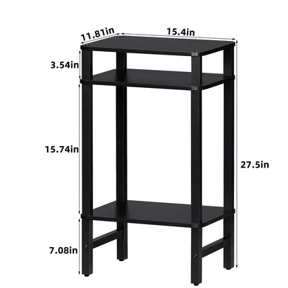 YUFAM Side Table End Table Tall Night Stand 3-Tier for Living Room Bedroom Bathroom Office Furniture Black