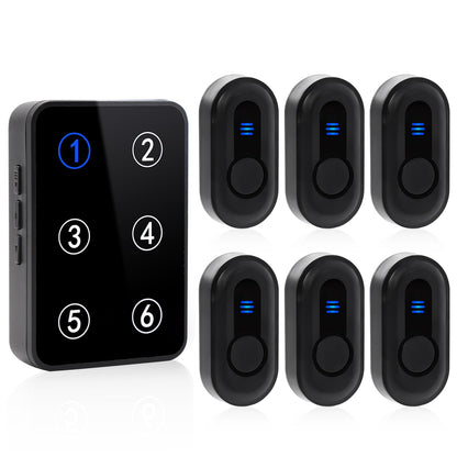 Wireless Caregiver Pager Call Button Nurse Call System 500Ft Range with LED Number Display for Elderly/Patient/Disabled at Home/Hospital/Clinic(6 Waterproof Call Button & 1 Receiver)
