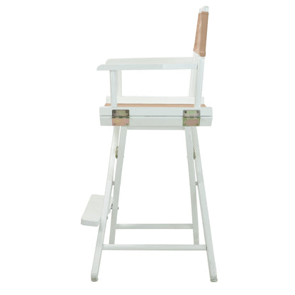 Casual Home 24" Director's Chair White Frame with Tan Canvas, Counter Height