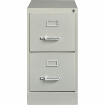 Lorell 2-Drawer Vertical File with Lock, 15 by 25 by 28-3/8-Inch, Light Gray