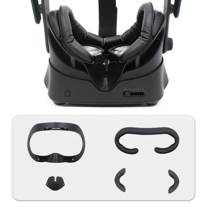 AMVR Facial Interface Bracket & PU Leather Foam Face Cover Pad Replacement & Anti-Leakage Nose Pad & Protective Lens Cover Comfort Set for Valve Index Headset